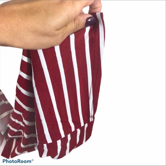 ZJCT brand Red and White Striped Boat Neck Shirt - Picture 7 of 12